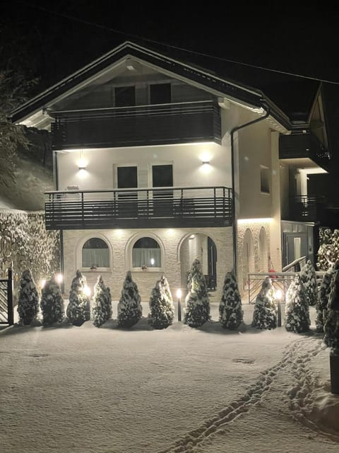 Property building, Night, Winter