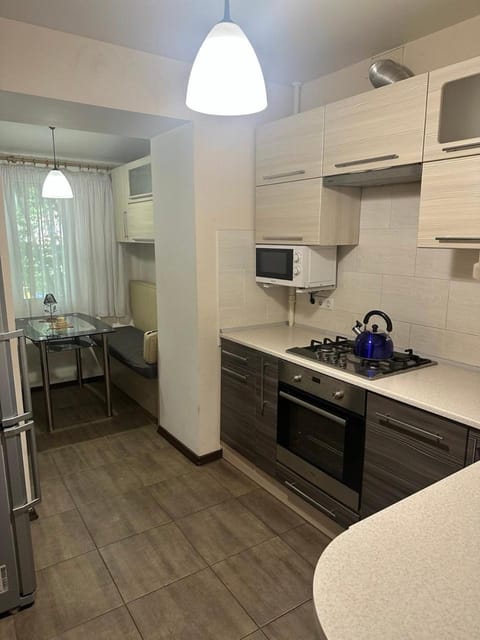 Kitchen or kitchenette, oven, stove