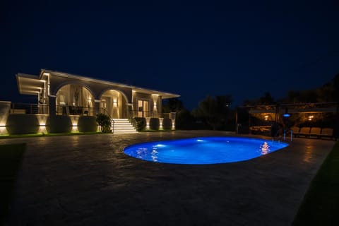 Property building, Night, Garden, Pool view, Swimming pool