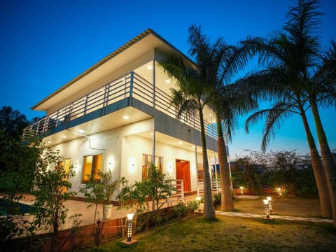 Property building, Night, Garden, Garden view