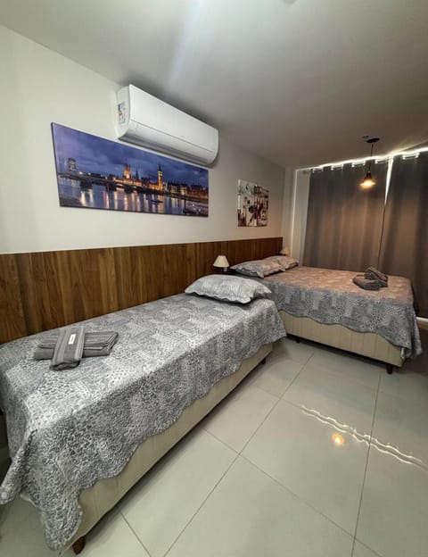 Bed, Photo of the whole room, Bedroom, towels, air conditioner