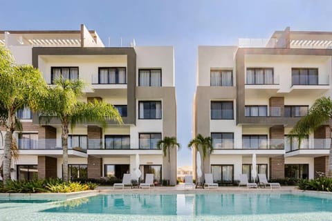 Property building, Patio, Pool view, Swimming pool