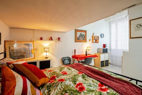 Bed, Kitchen or kitchenette, Living room, Photo of the whole room, Seating area, Bedroom