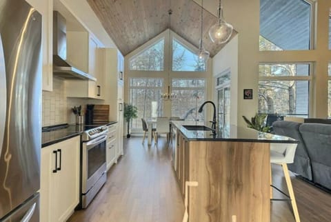 Kitchen or kitchenette, Dining area, dishwasher, stove, toaster