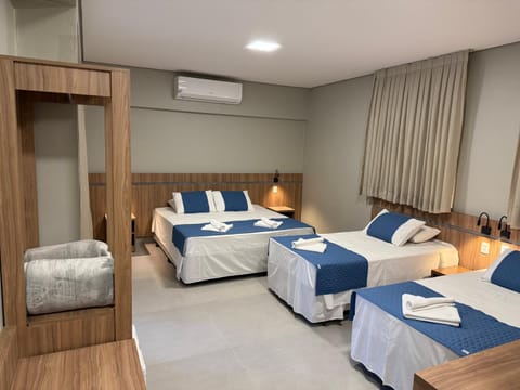 Bed, Photo of the whole room, Bedroom, towels, air conditioner