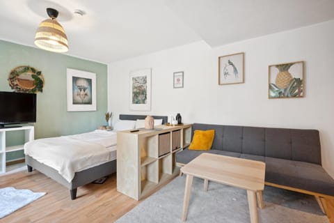 Bed, TV and multimedia, Living room, Photo of the whole room, Seating area, Bedroom