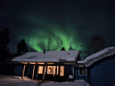 Property building, Night, Natural landscape, Winter, Garden