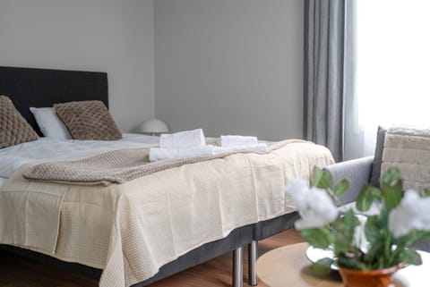 Bed, Photo of the whole room, towels