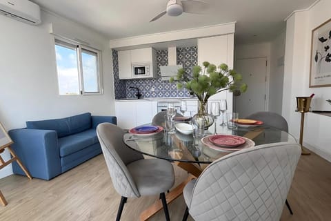 Kitchen or kitchenette, Living room, Dining area, air conditioner
