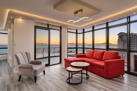 Living room, Seating area, Sea view