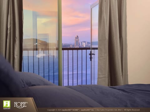 Bed, Natural landscape, View (from property/room), Balcony/Terrace, Bedroom, Mountain view, Sea view