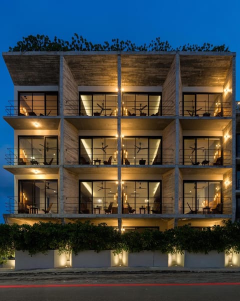 Property building, Facade/entrance, Night, Parking