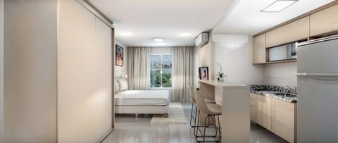 Bed, Kitchen or kitchenette, Photo of the whole room, Bedroom, wardrobe
