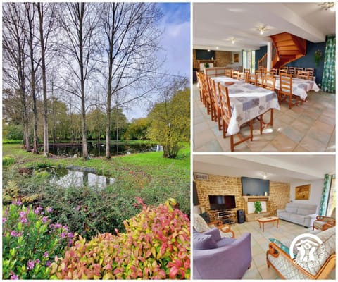 Patio, Garden, Living room, Dining area, Garden view, Lake view