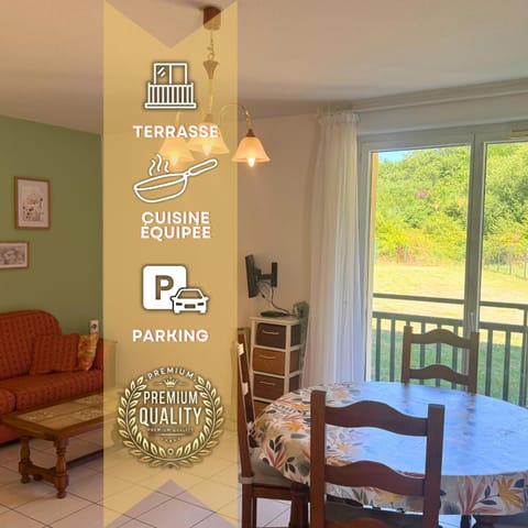 Patio, Living room, Seating area, Dining area, Text overlay