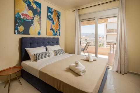 Bed, View (from property/room), Balcony/Terrace, Photo of the whole room, Bedroom, towels