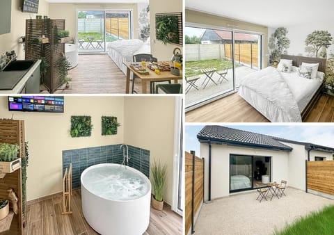 Patio, Communal lounge/ TV room, Bed, Garden, Hot Tub, TV and multimedia, View (from property/room), Balcony/Terrace, Living room, Photo of the whole room, Dining area, Bedroom, Garden view