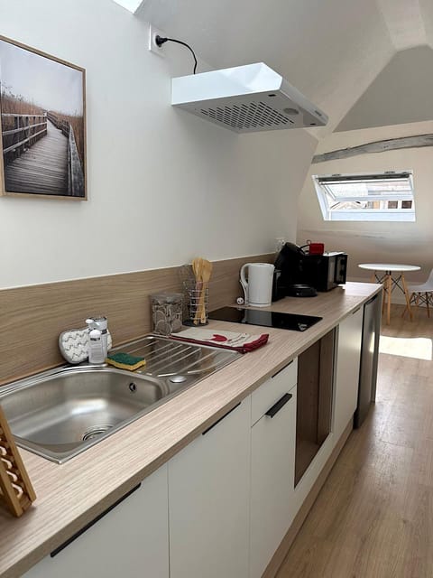 Kitchen or kitchenette, stove, kitchen