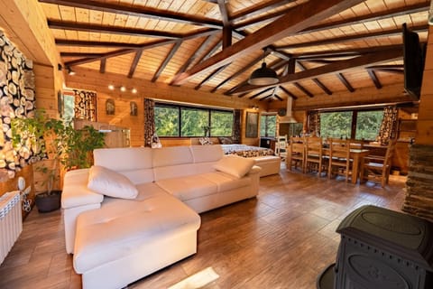 Bed, Living room, Seating area, fireplace
