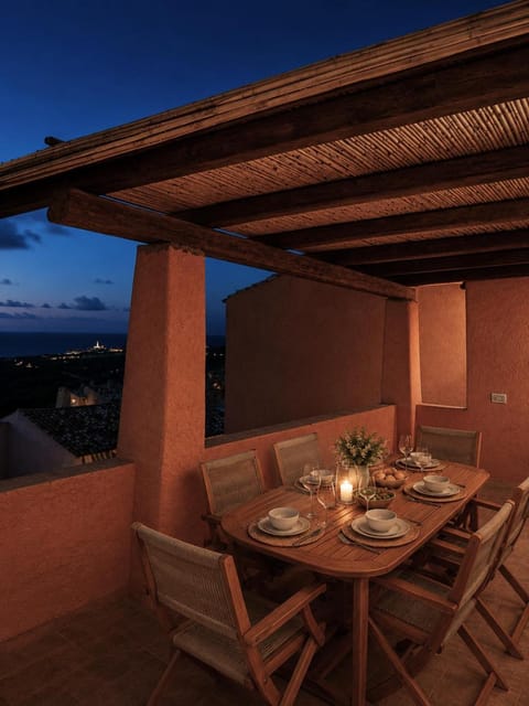 Night, Balcony/Terrace, Dining area, Sea view