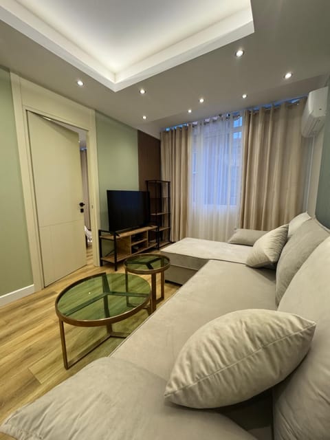 Bed, TV and multimedia, View (from property/room), Living room, Seating area, City view