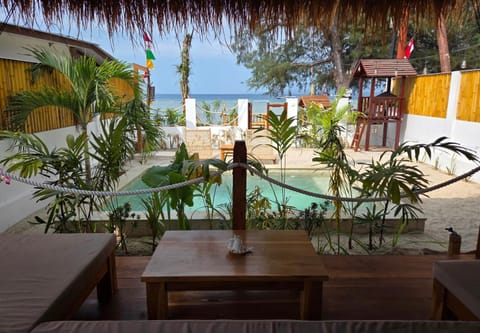 Patio, Day, Natural landscape, Garden, View (from property/room), Balcony/Terrace, Garden view, Pool view, Sea view, Swimming pool, sunbed