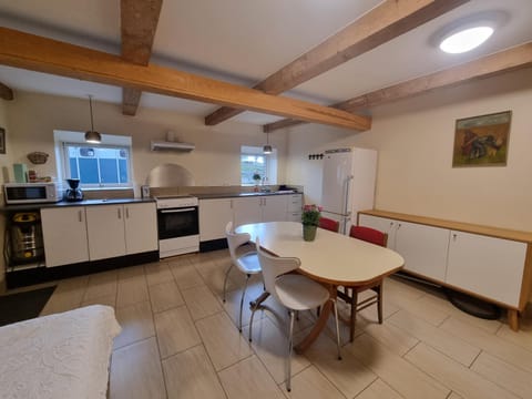 Kitchen or kitchenette, Living room, oven, stove, toaster