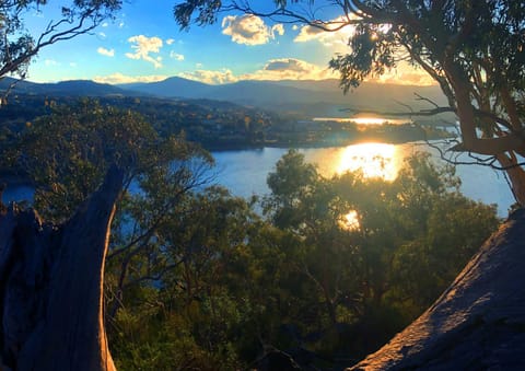 Nearby landmark, Natural landscape, Lake view, Mountain view, Sunset