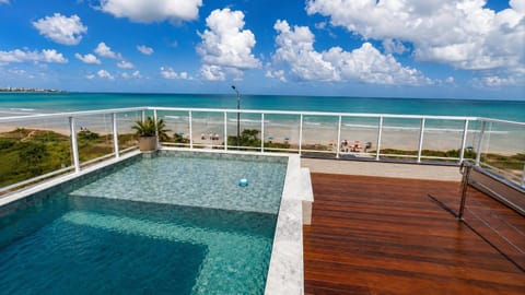 Day, Natural landscape, View (from property/room), Balcony/Terrace, Beach, Pool view, Sea view, Swimming pool, sunbed