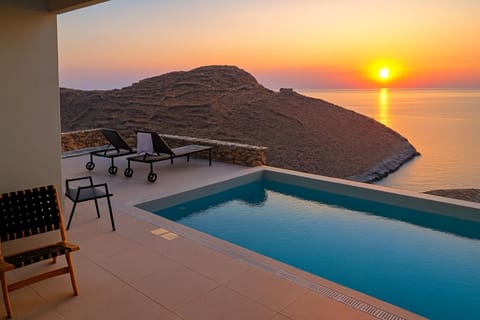 Pool view, Sea view, Swimming pool, Sunset