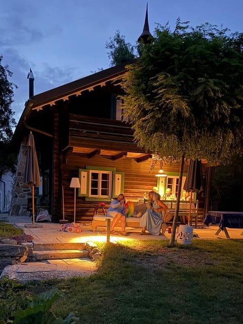 Property building, Night, Garden, Garden view