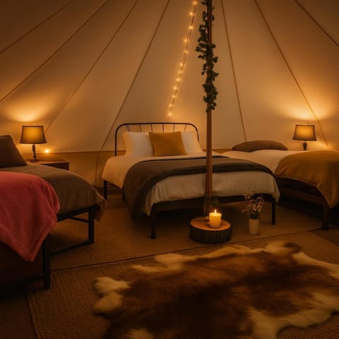Bed, Bedroom, towels