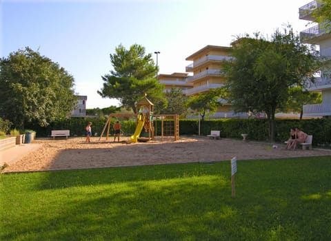 Spring, Summer, Children play ground, On site, Garden view