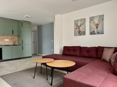 Kitchen or kitchenette, Living room, Seating area