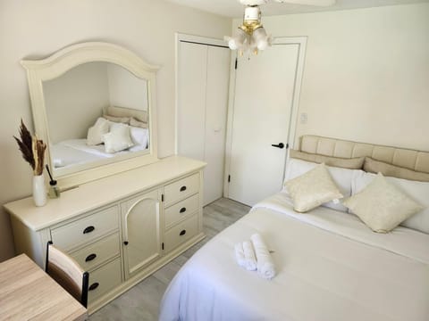 Bed, Photo of the whole room, Bedroom, towels, wardrobe