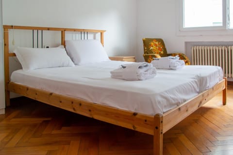 Bed, Photo of the whole room, Bedroom, towels, wardrobe