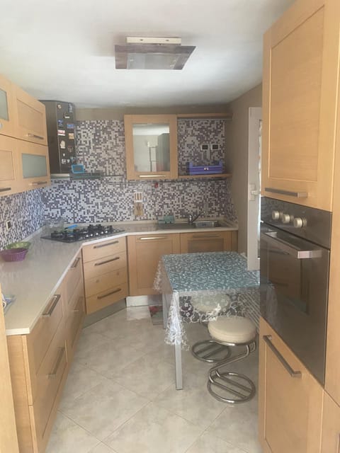 Kitchen or kitchenette, dishwasher, oven, stove