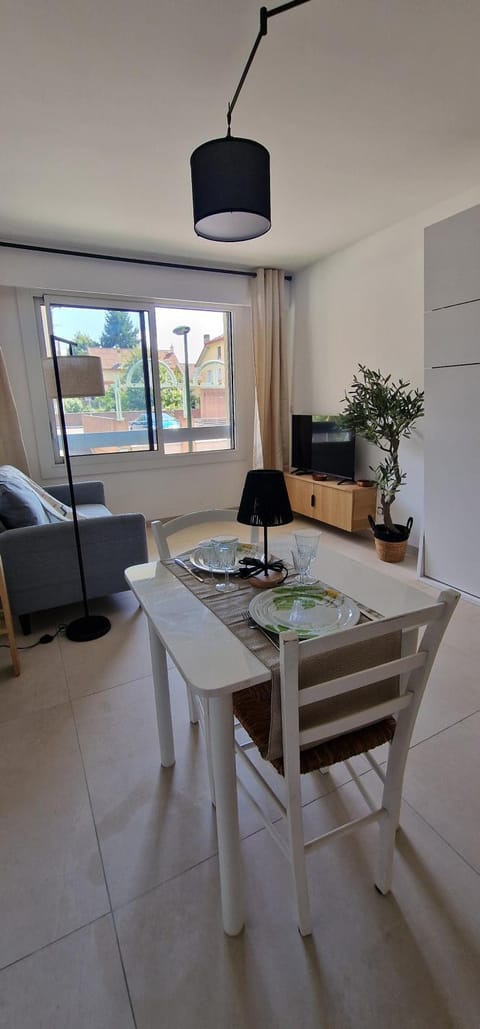 TV and multimedia, Kitchen or kitchenette, Living room, Photo of the whole room, Seating area, Dining area