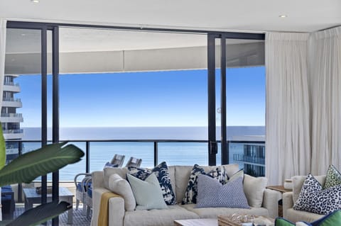 View (from property/room), Living room, Seating area, Sea view