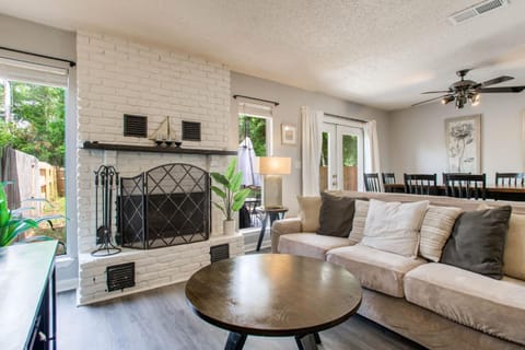 Living room, fireplace