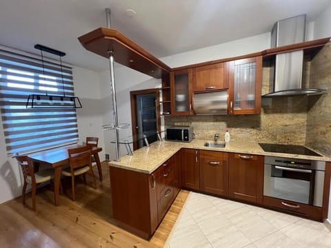 Kitchen or kitchenette, dishwasher, oven, stove
