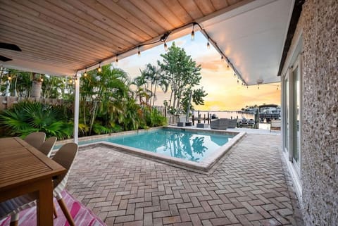 Pool view, Swimming pool, Sunset