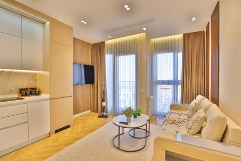 TV and multimedia, Kitchen or kitchenette, Living room, Seating area