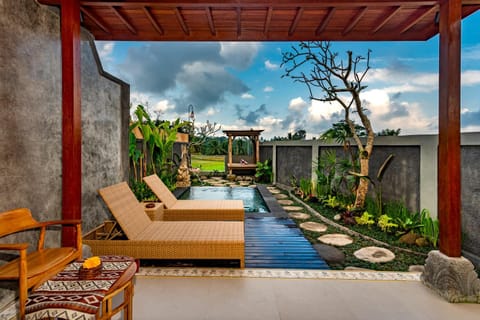 Pool view, sunbed