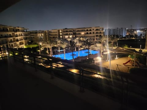 Property building, Night, Pool view, Swimming pool, Swimming pool