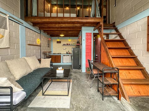 Kitchen or kitchenette, Living room, Seating area