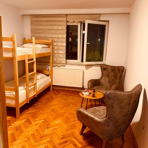 Photo of the whole room, Seating area, bunk bed