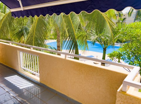 View (from property/room), Balcony/Terrace, Pool view, Swimming pool