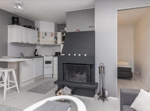 Kitchen or kitchenette, Seating area, fireplace