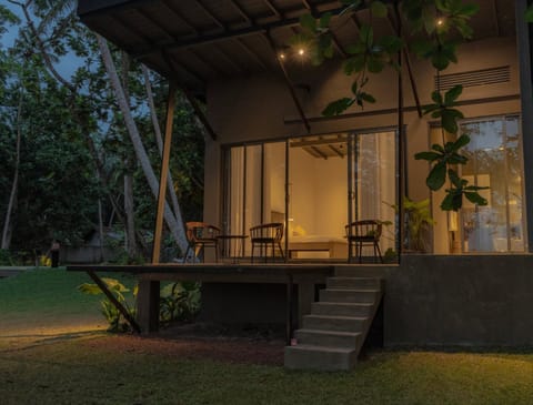 Property building, Patio, Night, Garden, Balcony/Terrace